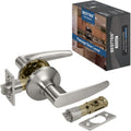 [5 Pack] All Metal Entry Door Lever Lock with Removable Latch Plate, Satin Nickel K22237