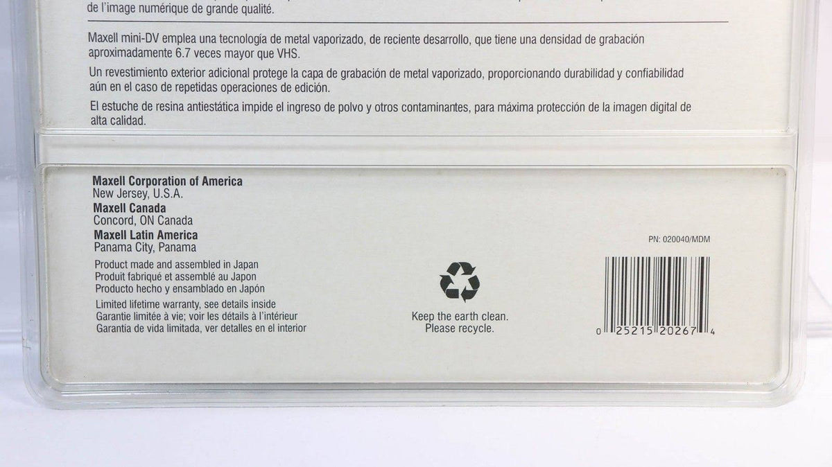 Mini DV 60min Digital Video Cassette 8 Pack R425880