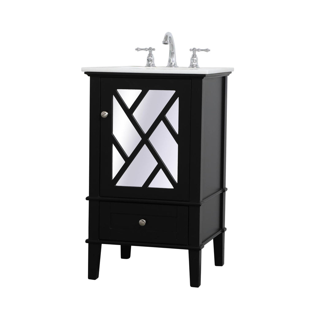 Grey Vanity Cabinet Set with Marble Top S475576