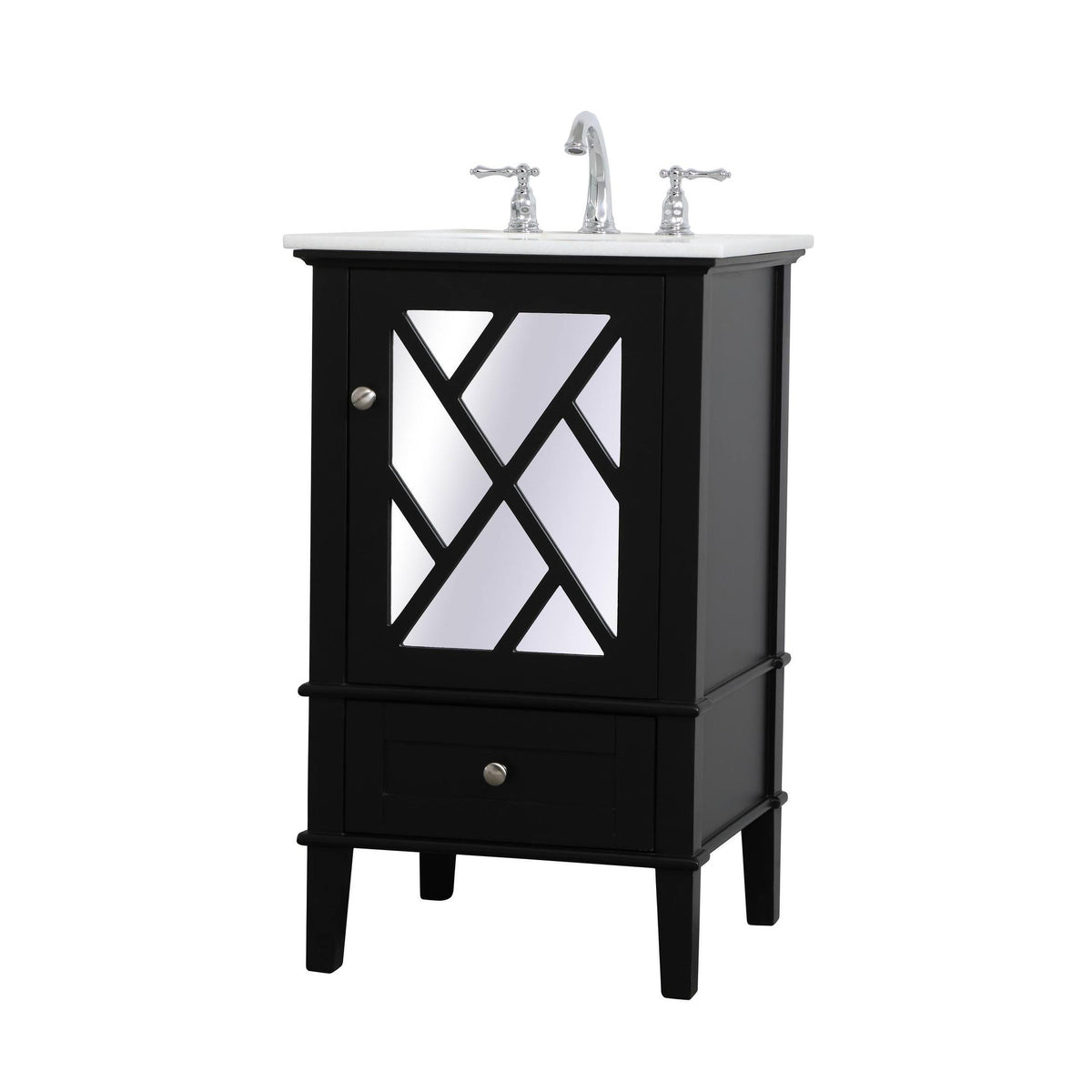 Grey Vanity Cabinet Set with Marble Top S475576