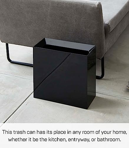 White Plastic Tall Trash Can with Handle O387