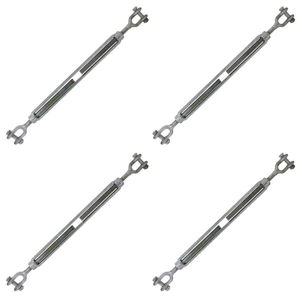 1/2 Inch x 12 Inches Galvanized Jaw and Jaw Turnbuckles S5792