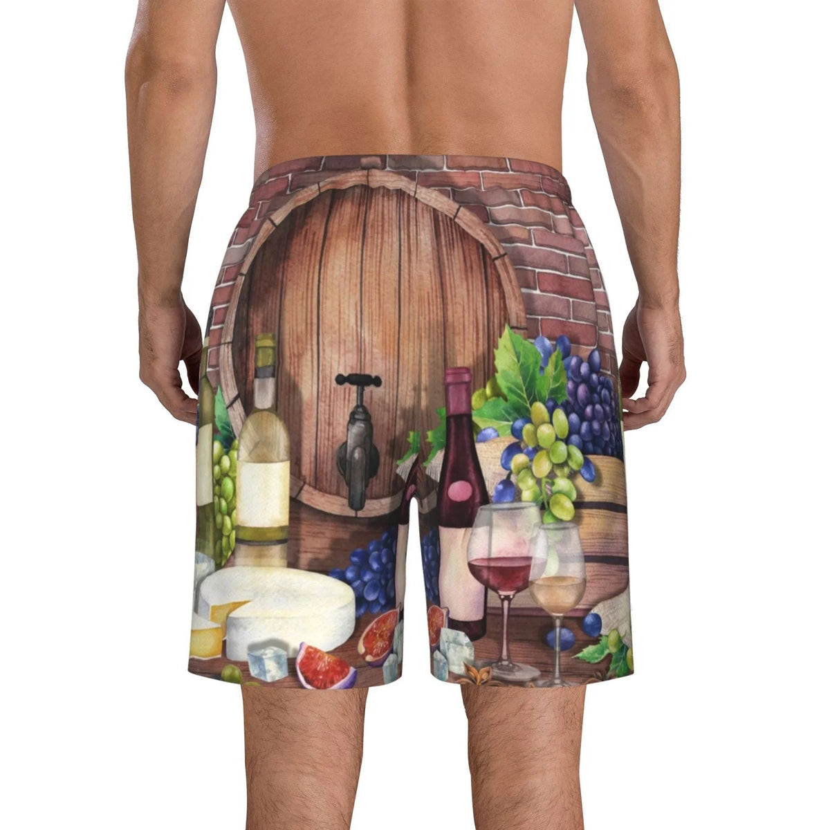 Red Wine Hawaiian Shorts With Pockets Y7989