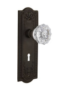 Crystal Glass Door Knob with Keyhole Privacy, Oil-Rubbed Bronze I533625