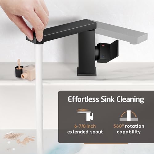 Matte Black Stainless Steel Swivel Bathroom Faucet L9403
