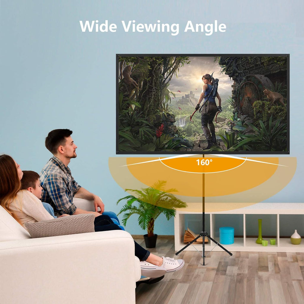80 Inch 16:9 Portable Projector Screen with Stand M333644