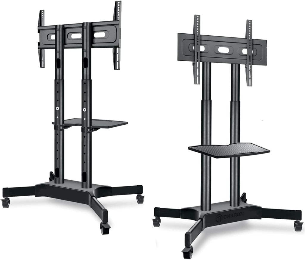 Mobile TV Stand Rolling TV Cart for 40 to 65 Inch LCD LED TV Screens with Wheels Shelves L92888