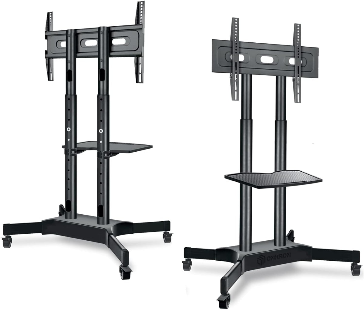 Mobile TV Stand Rolling TV Cart for 40 to 65 Inch LCD LED TV Screens with Wheels Shelves L92888
