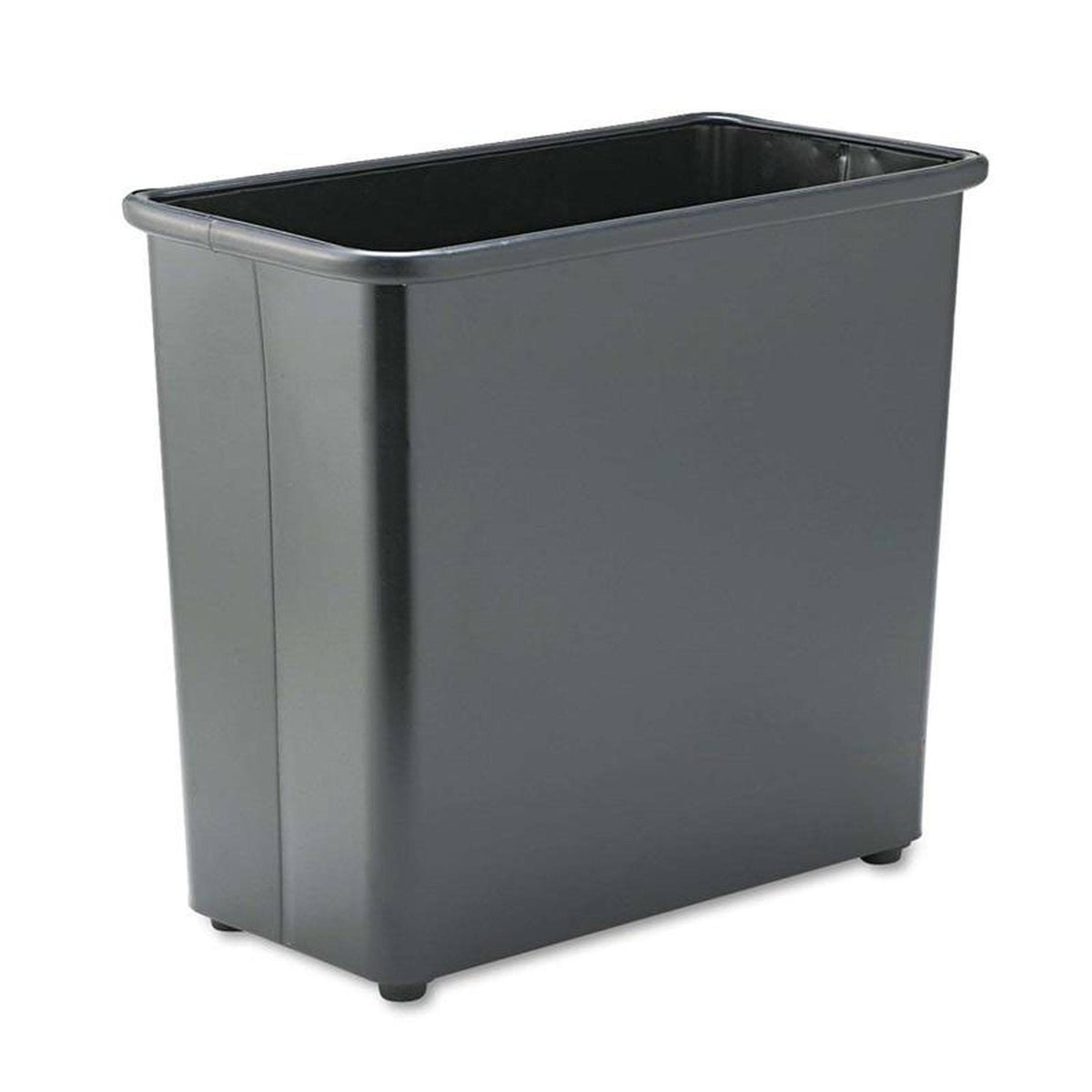 Rectangular Steel 27.5qt Black Wastebasket X111786