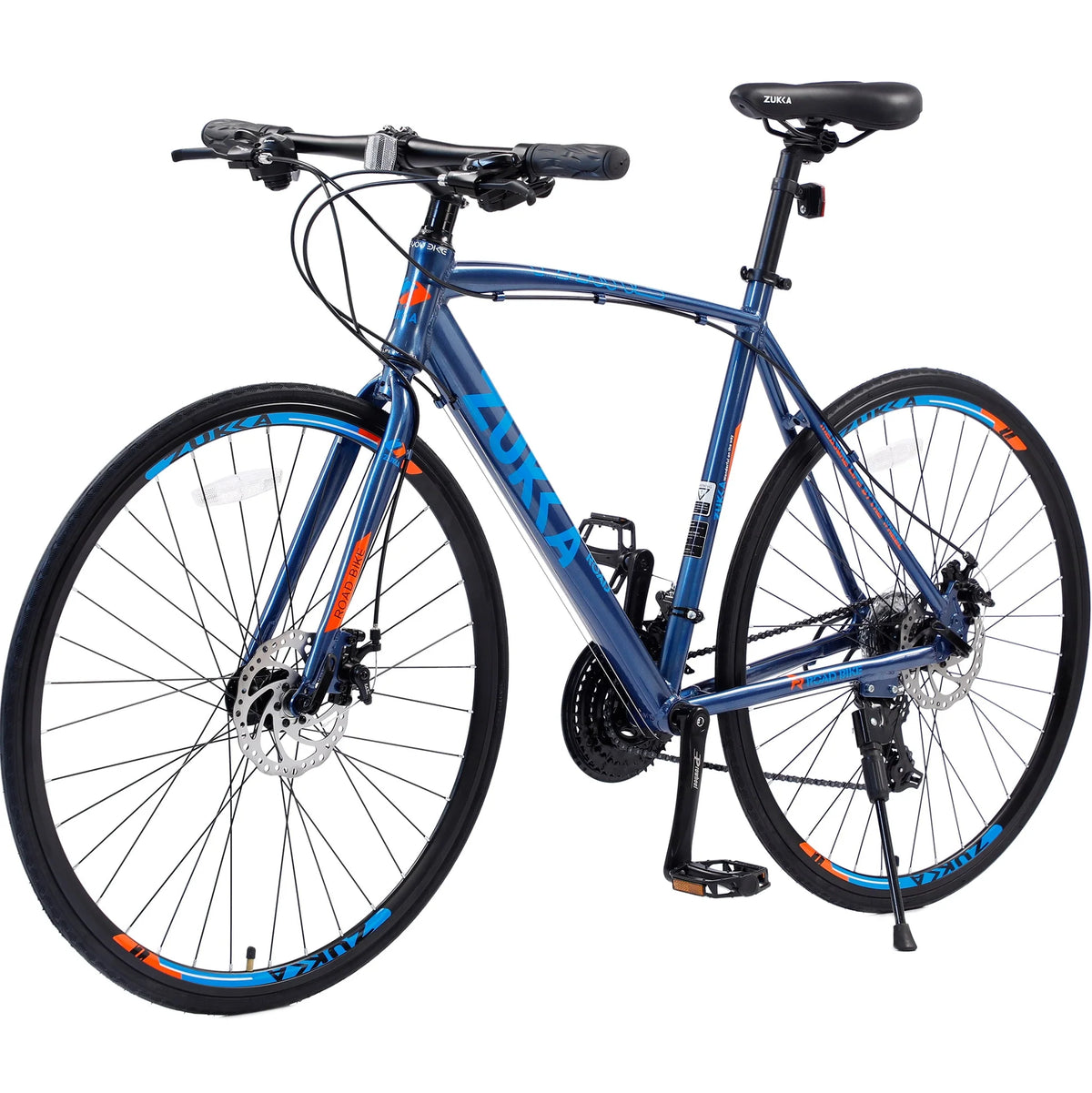 24 Speed 700C Road Bike with Aluminum Frame Disc Brakes, Blue K8670