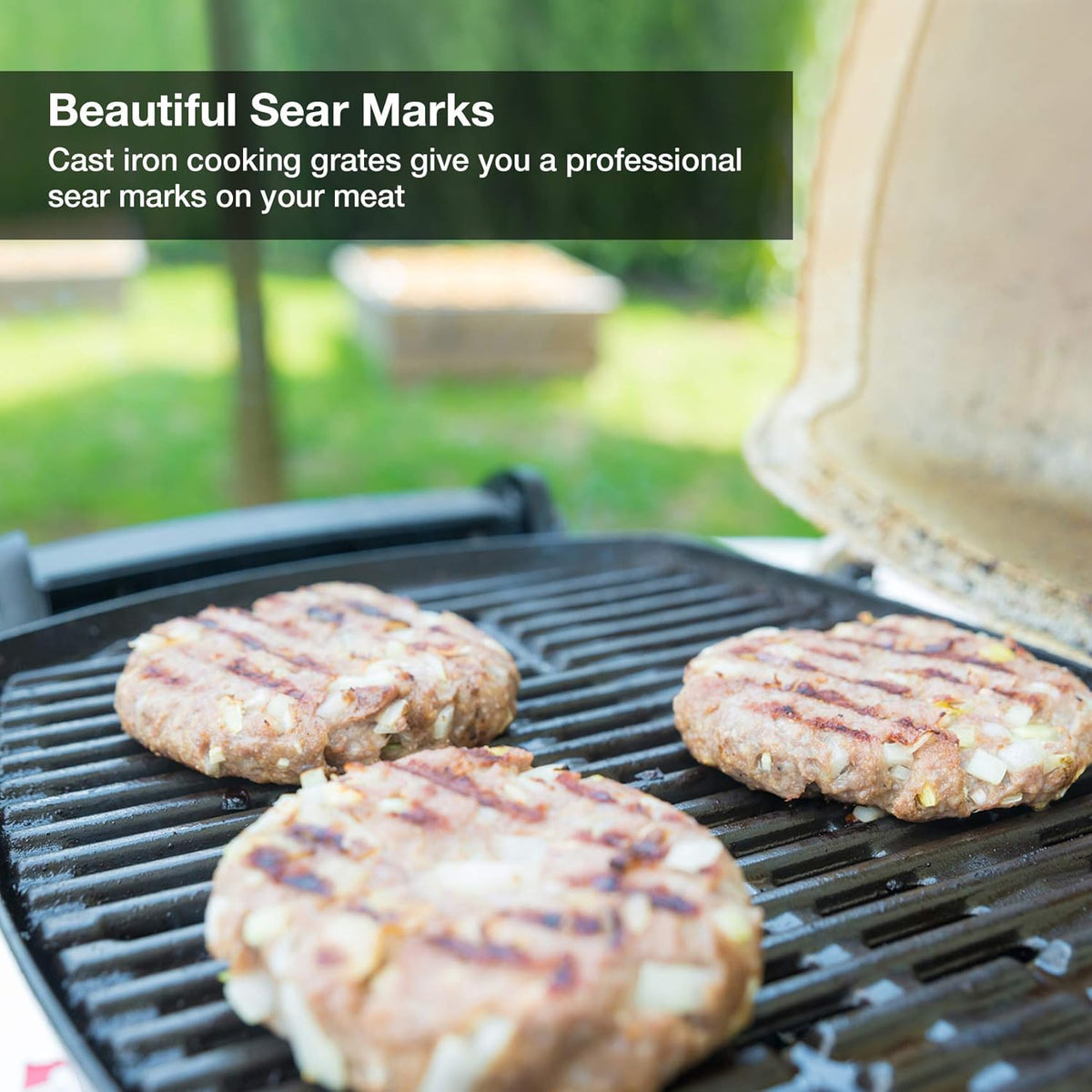 Cast Iron Cooking Grid Grates for Weber Q Series Gas Grill, Pack of 2 K6927