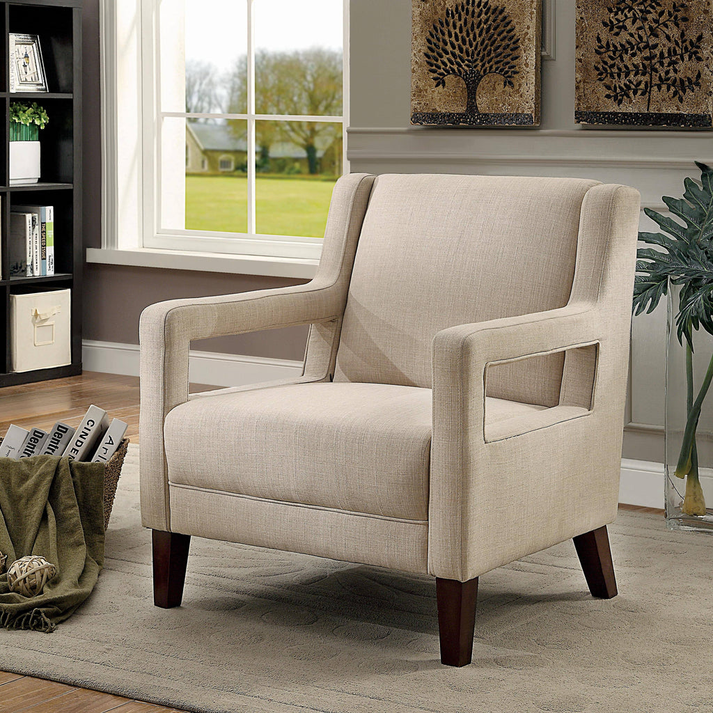 Ivory Fabric Accent Chair J51710