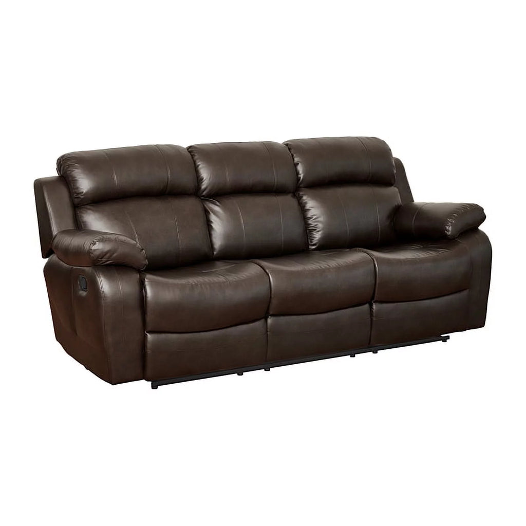 Brown Double Reclining Sofa with Cup Holders N2525