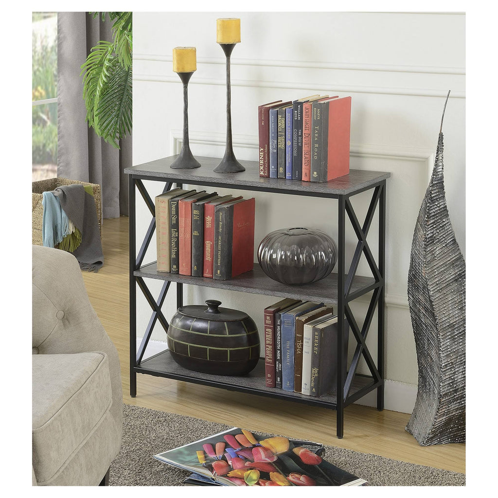 3-Tier Weathered Gray Bookcase W187613