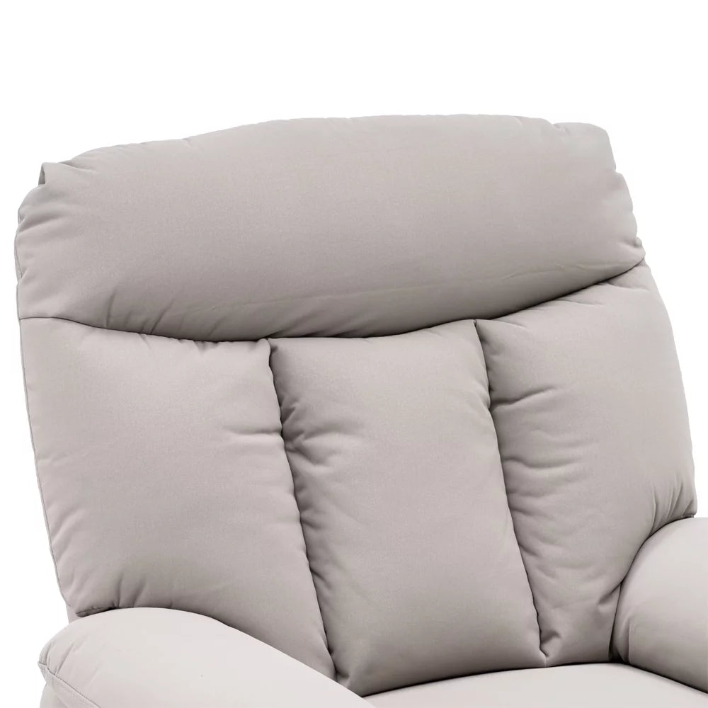 Electric Lift Recliner Massage Sofa Chair with Remote Control Silver White M761366