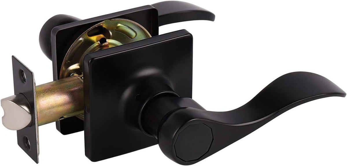 Black Keyless Privacy Door Lever Handles 5 Pack A354