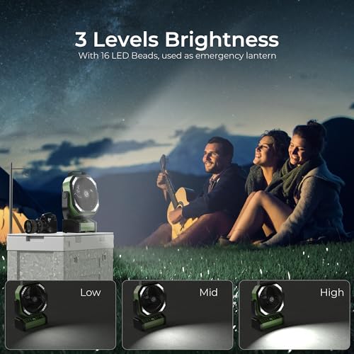 20000mAh Rechargeable Camping Fan with LED Lantern V69892