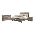 3-Piece Gray Wood Bedroom Set King Nightstand Dresser V89510