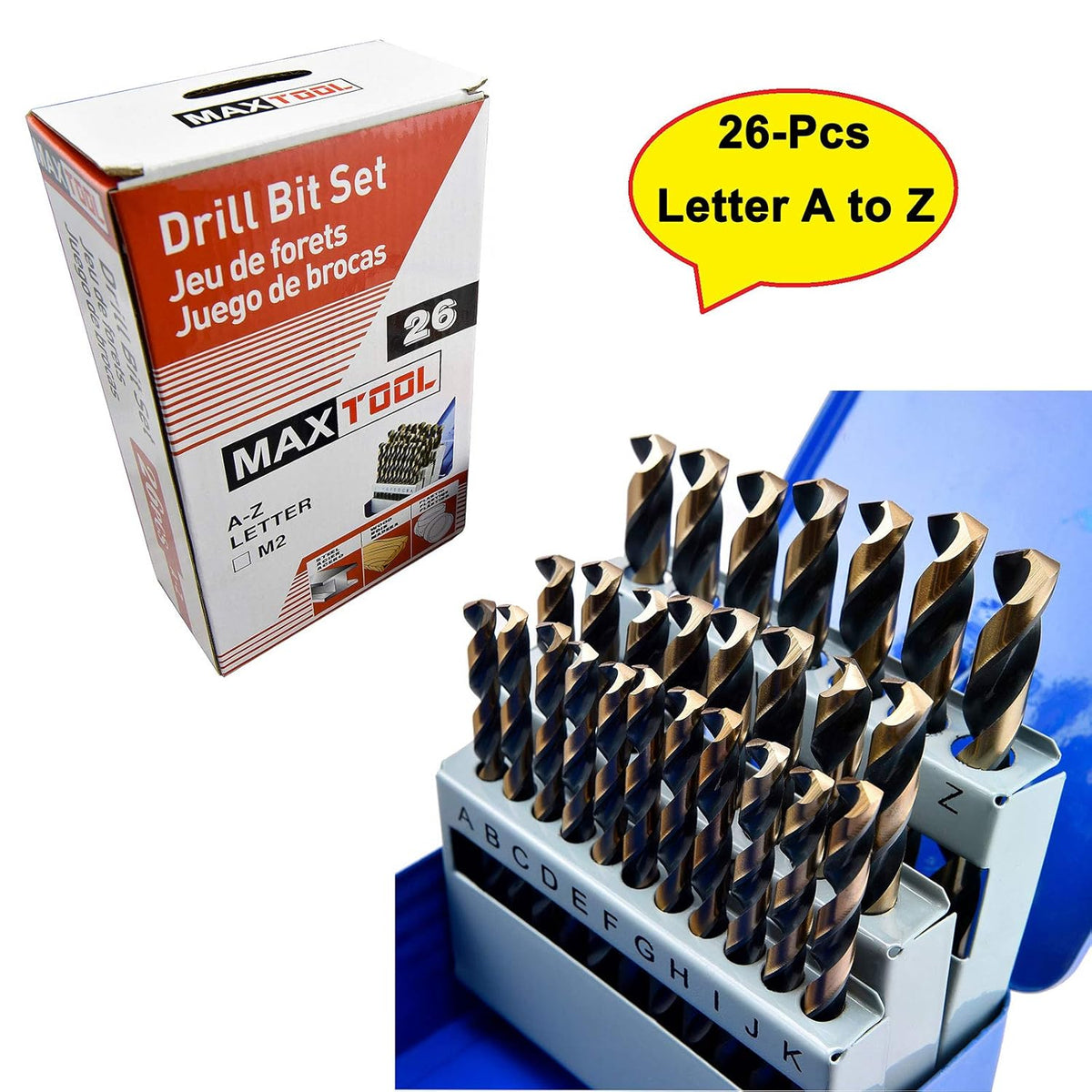 26 Pieces High Speed Steel M2 Twist Drill Bit Set J212
