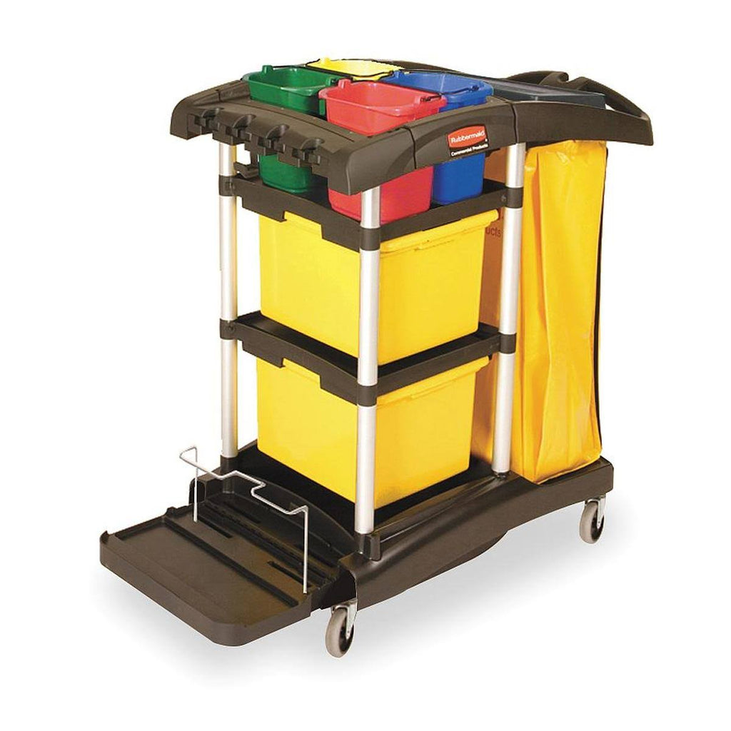 Black Microfiber Cleaning Carts D81170