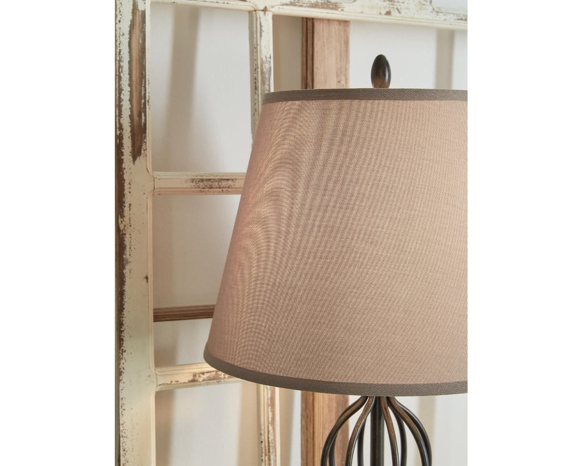 Antique Bronze Metal Table Lamp with USB-C Charging Port, Set of 2 C44313