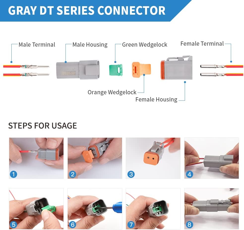 416PCS Waterproof Deutsch Connector Kit with Solid Contacts A4103