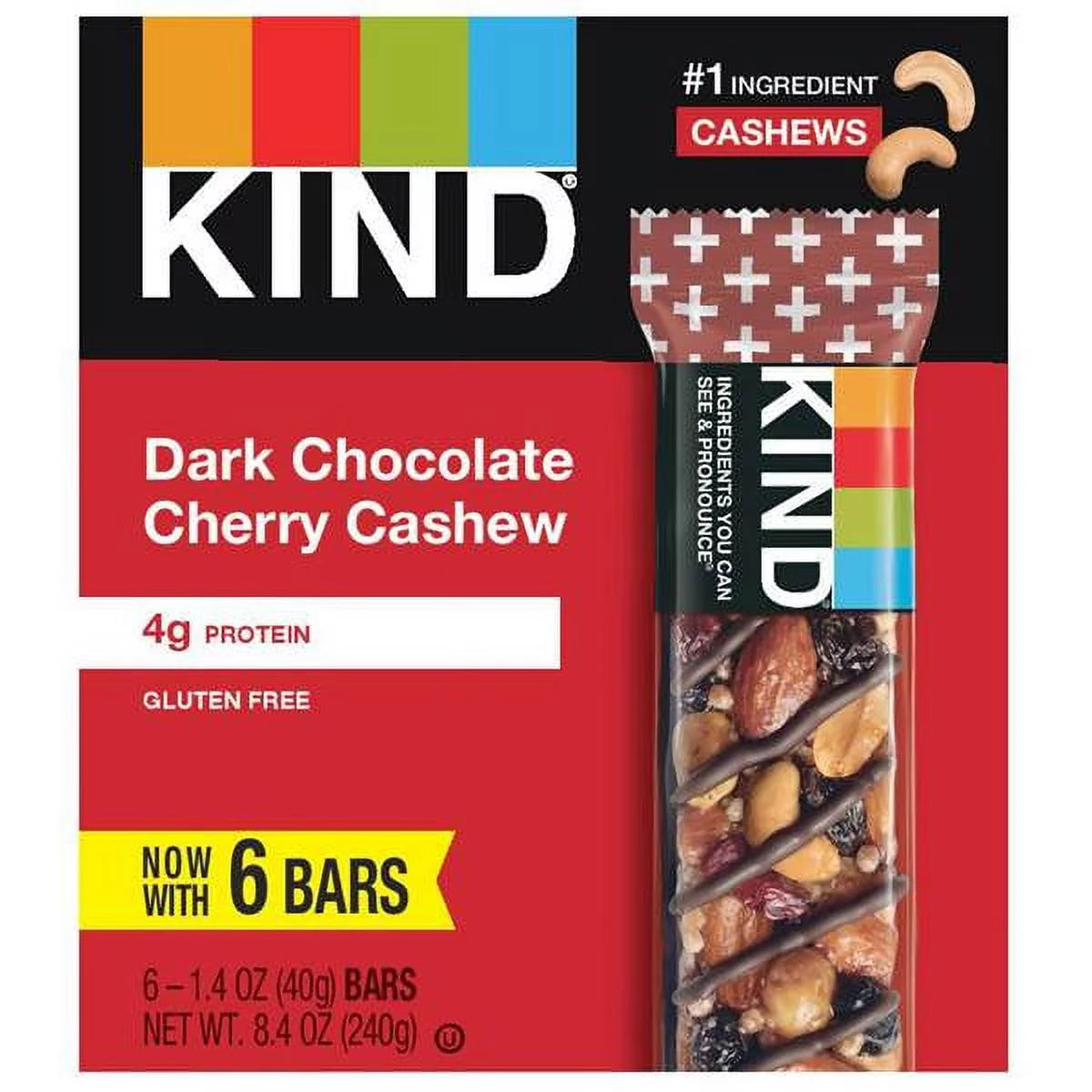 Dark Chocolate Cherry Cashew Bars Pack of 10 M1938
