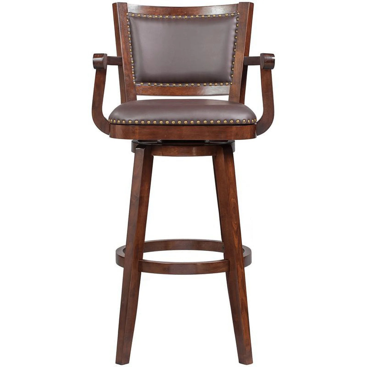 36" Swivel Extra Tall Wood Bar Stool in Cappuccino Q476