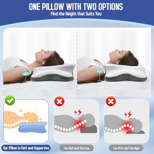Gray Contour Memory Foam Cervical Pillow C49162