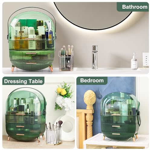 White Makeup Organizer with Lid and Drawers P70060
