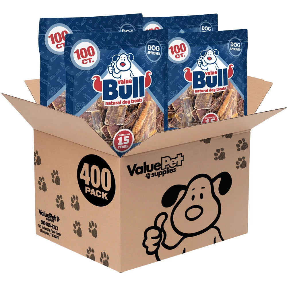 400 Count Beef Jerky Gullet Strips for Dogs B356