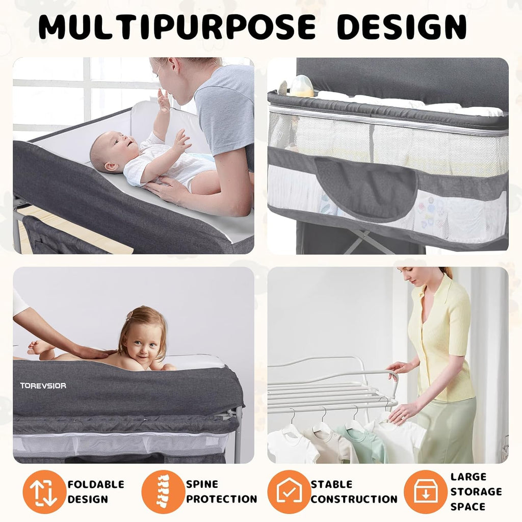 Portable Foldable Changing Table with 2 Storage Baskets U994740