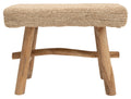 Woven Mendong Covered Stool with Teak Wood Legs C16589