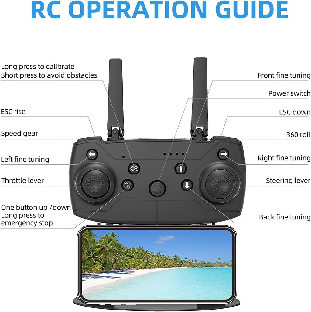 1080P HD FPV Mini Drone with Carrying Case, 2 Batteries L794