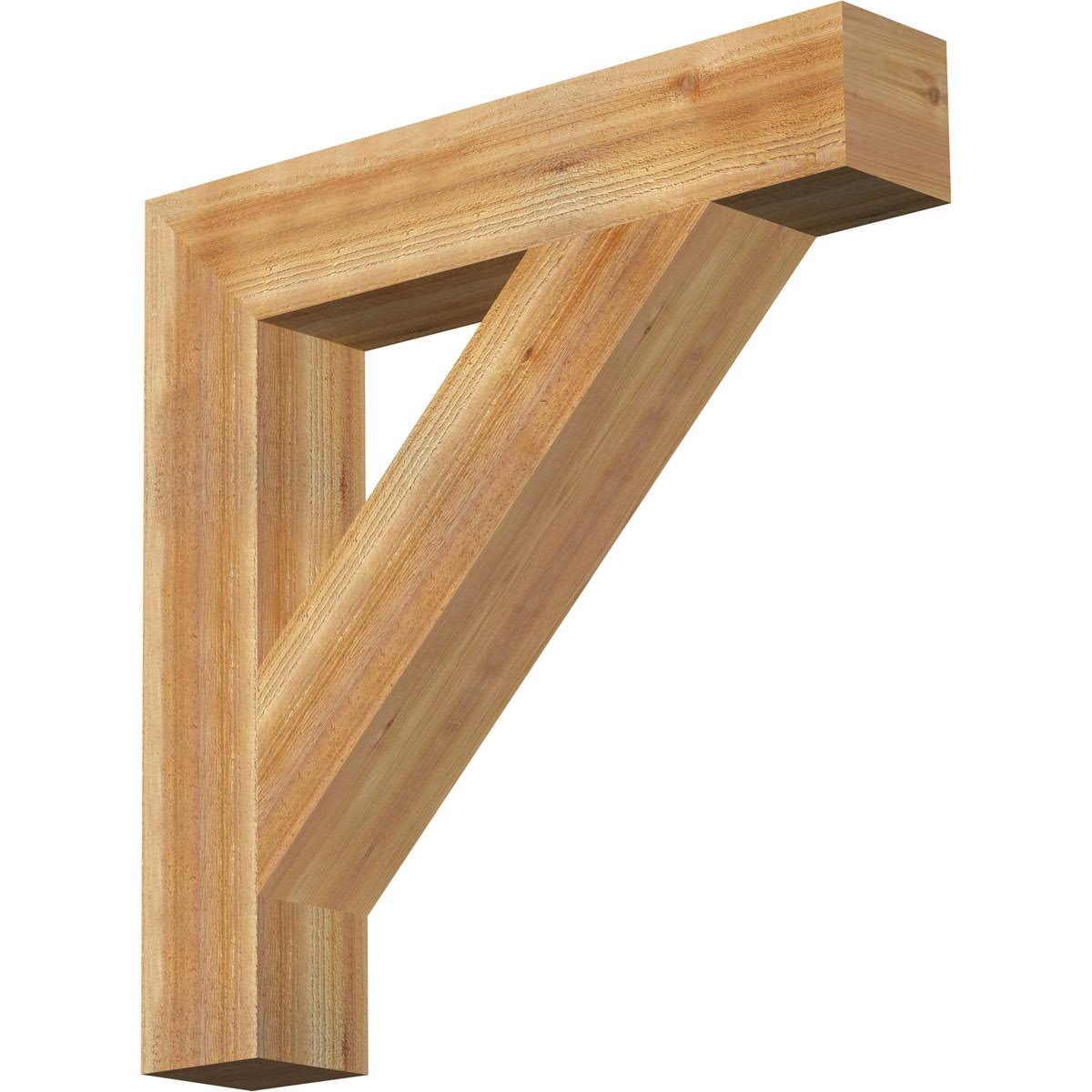 6x22W x 34x22D x 34x22H Traditional Block Rough Sawn Bracket, Western Red Cedar Z75809
