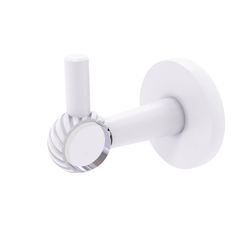Matte White Robe Hook with Twisted Accents P240457