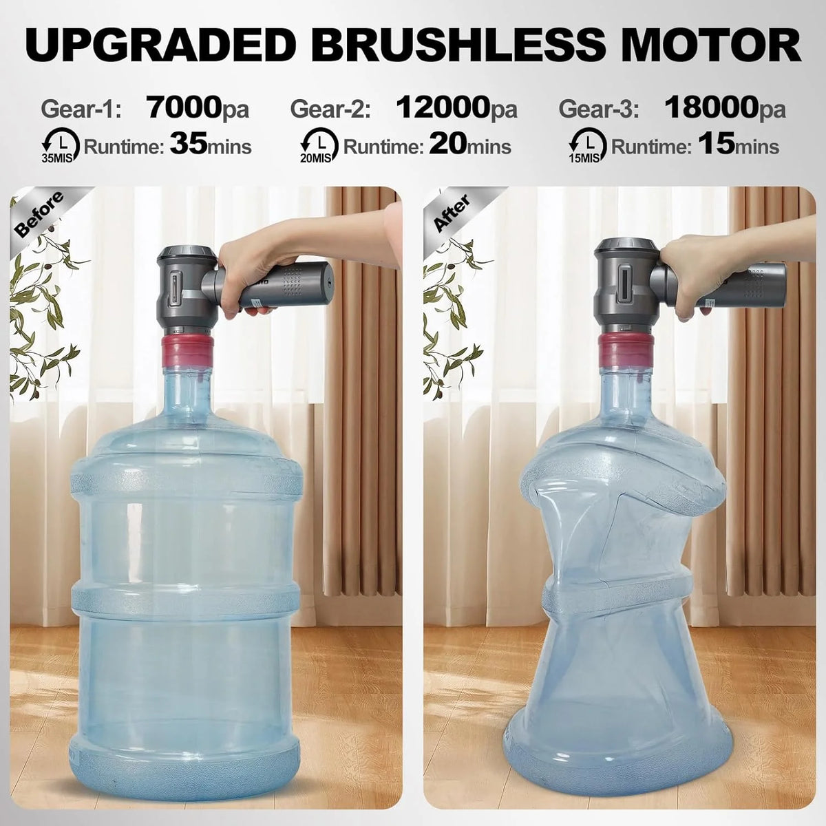 Handheld Vacuum Cordless, 18KPA Rechargeable Car Vacuum & Air Duster with 3 Gear V345265