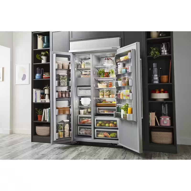 48 in. 30 cu. ft. Side-by-Side Refrigerator with Under-Shelf Prep Zone T178