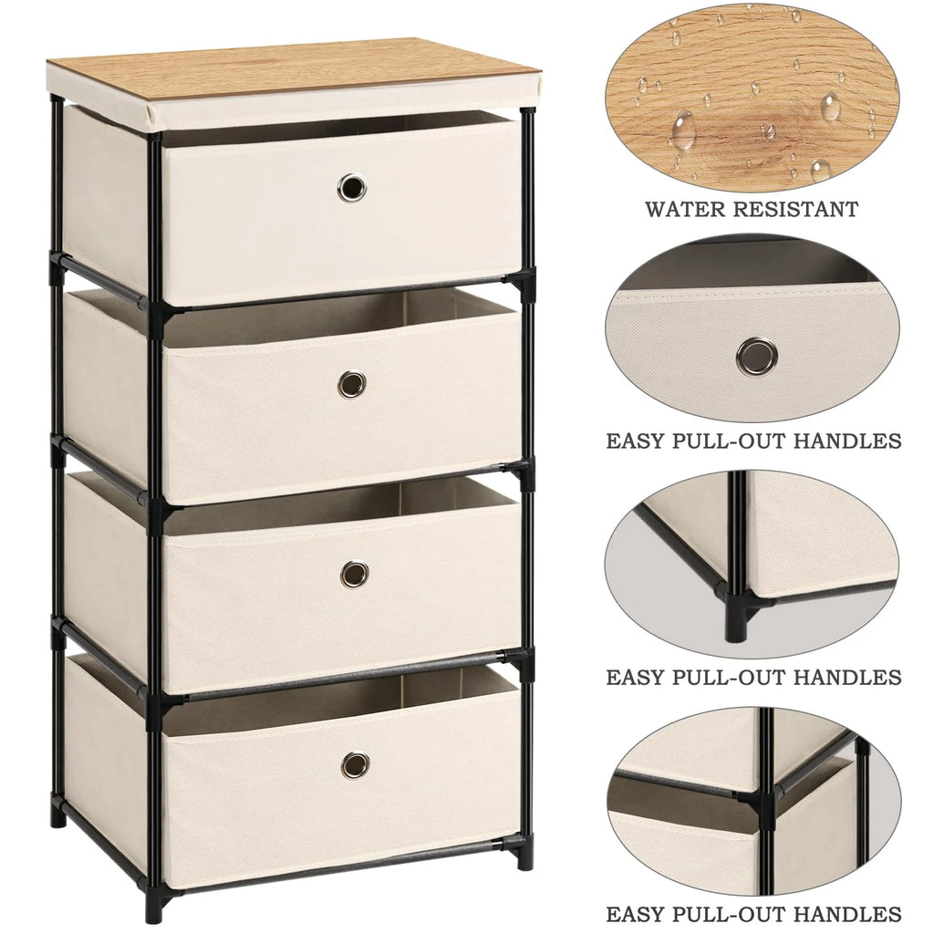 4 Drawer Fabric Storage Nightstand A488995