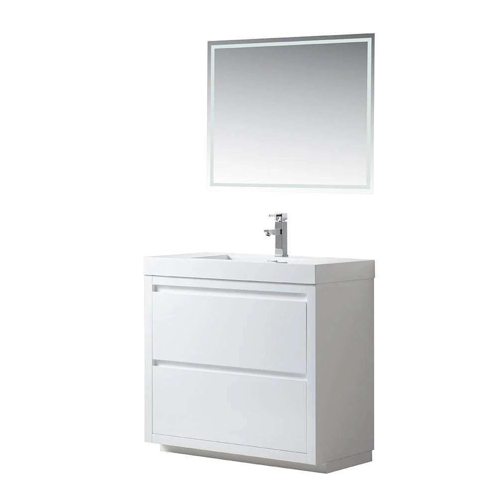 Single-Sink Bathroom Vanity With Resin Top, 36 in. Z8705
