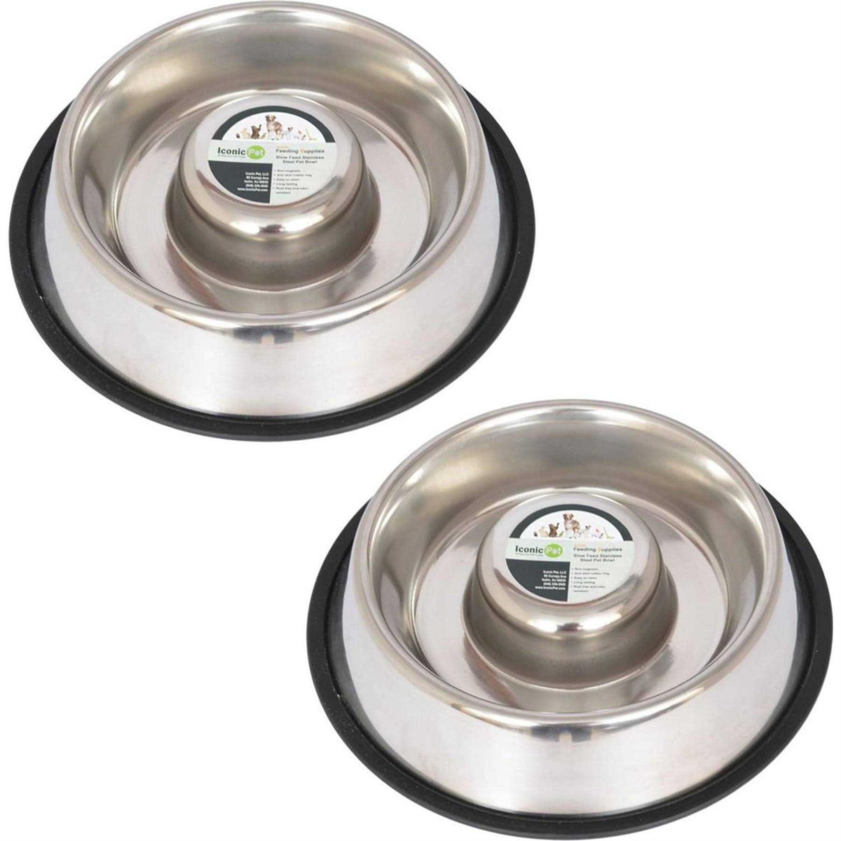 Stainless Steel Slow Feed Pet Bowl U196049