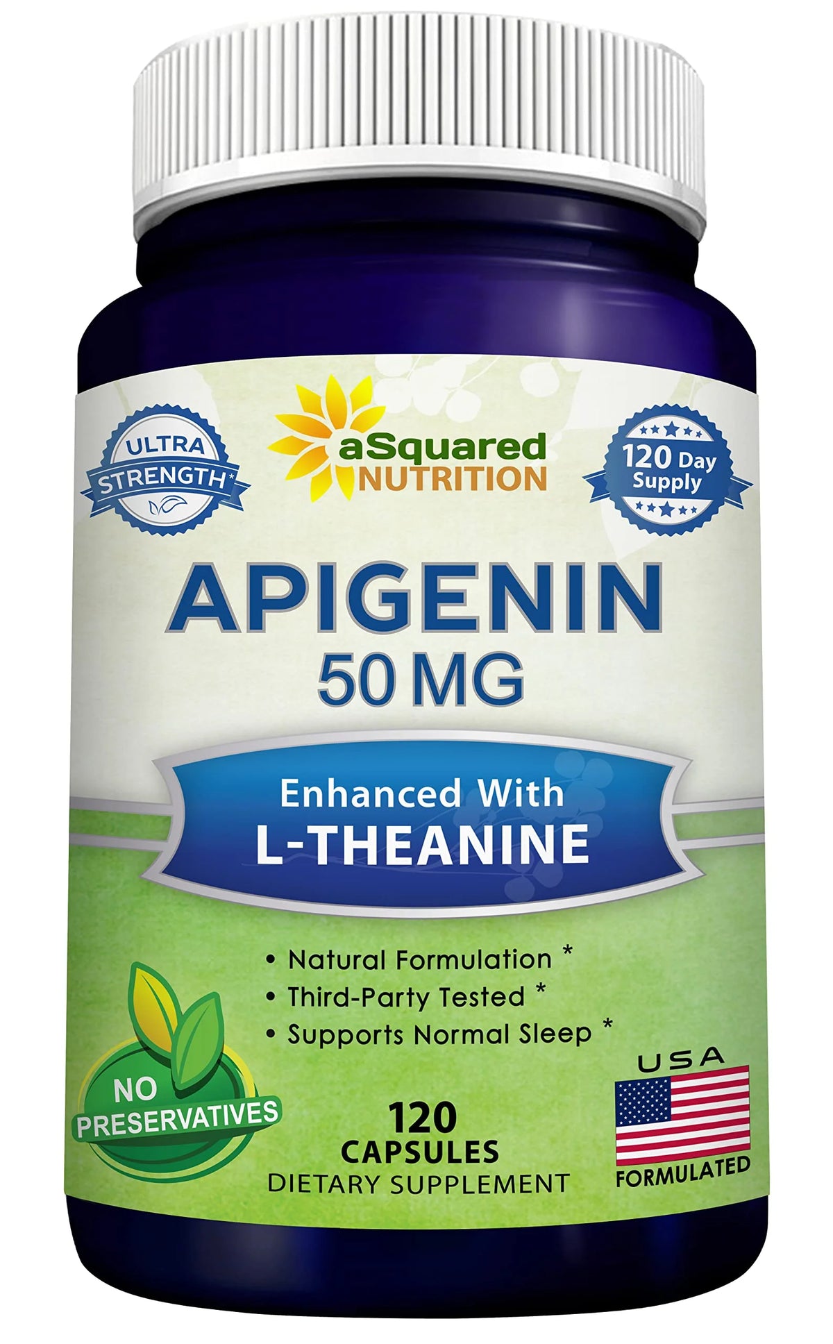 Apigenin 50mg & L-Theanine 200mg 120 Capsules G9827