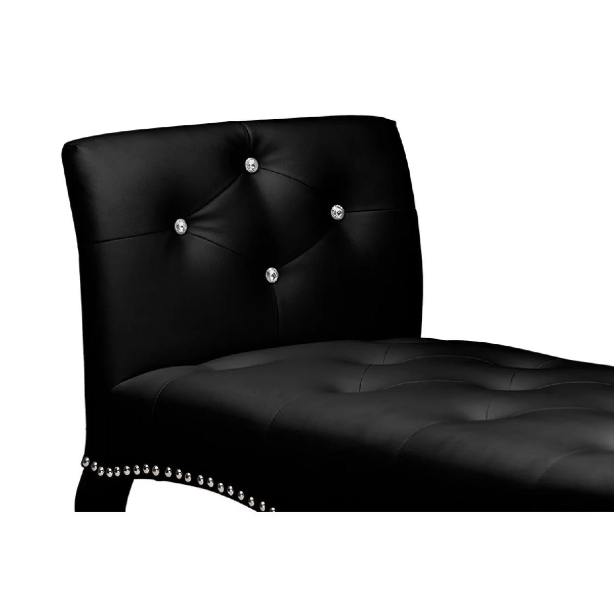 Black Faux Leather Seating Bench M1886