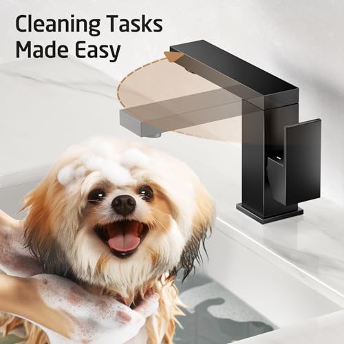Matte Black Stainless Steel Swivel Bathroom Faucet L9403