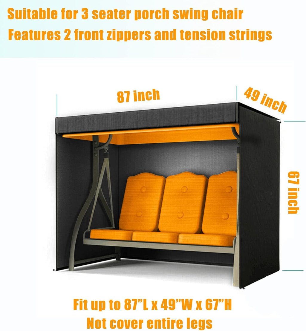 Waterproof 3 Seater 600D Heavy Duty Swing Cover F832