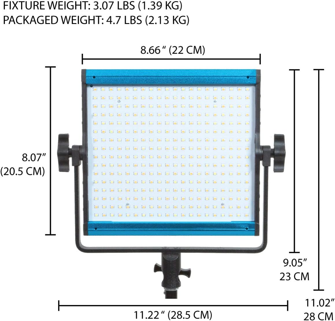 Daylight 5600K LED Video Light Panel, Dimmable 0-100%, CRI & TLCI 96+ I955