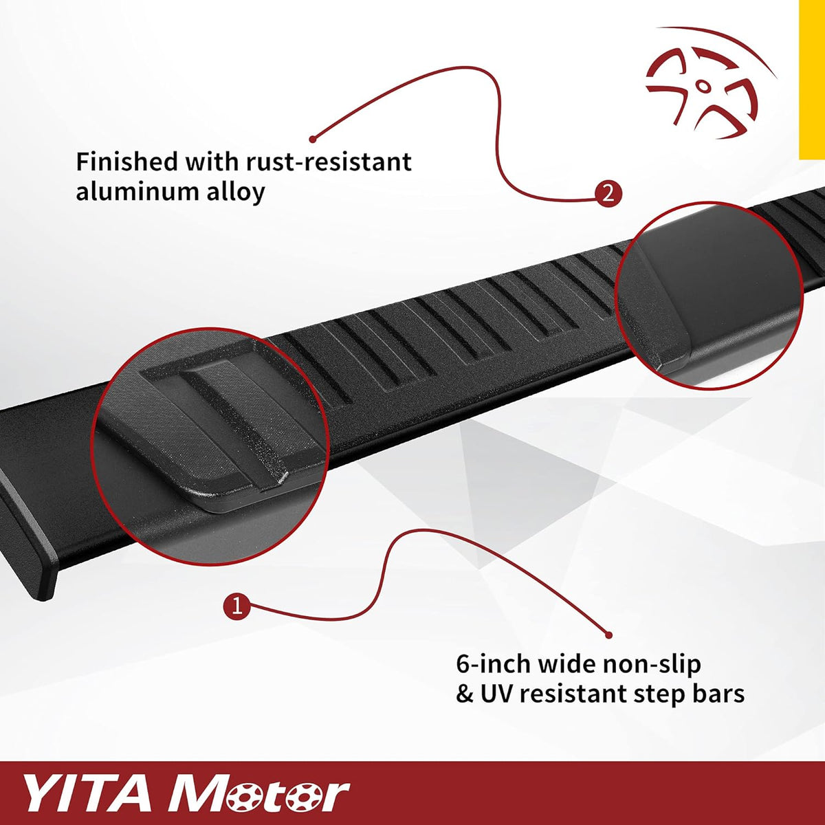 Black Aluminum Running Boards Side Steps C91330