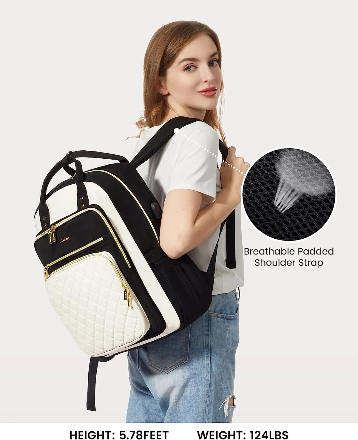 Laptop Backpack with 15.6 inch Laptop Compartment, Lightweight Travel Daypack with USB Port O79440