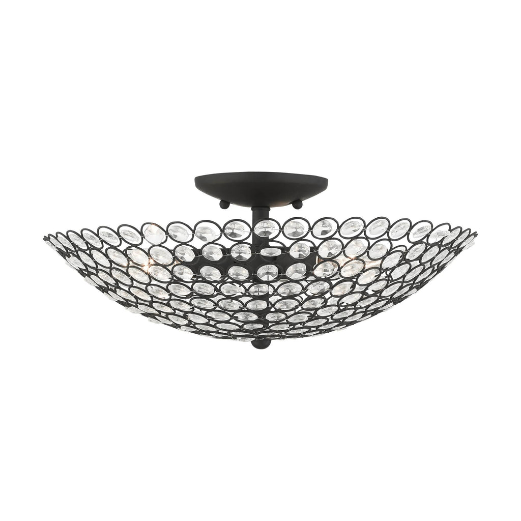 3 Light Semi-Flush Mount Black R5210