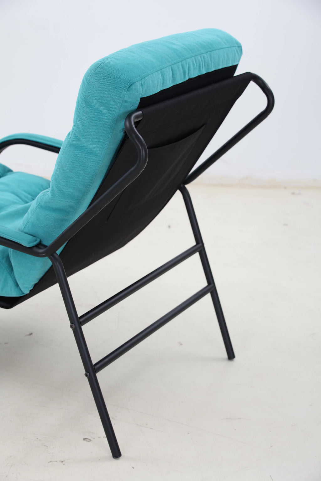 Turquoise Iron Arm Chair with Metal Legs A149